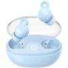 A pair of blue JOYROOM JR-TS3 True Wireless Sleep Earbuds blue charging case.