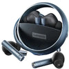 Lenovo LP60 Wireless Earbuds in black color, charging case in rose gold color with the Lenovo logo visible.