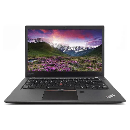 Lenovo ThinkPad T470 with a scenic display on a white background