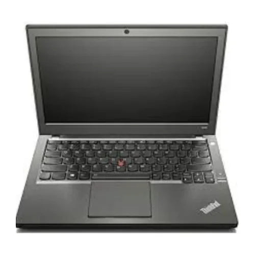 Black ThinkPad laptop on a white background