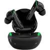 Lenovo XT92 TWS Wireless Earbuds in black color with a charging case, featuring green accents on the earbuds.