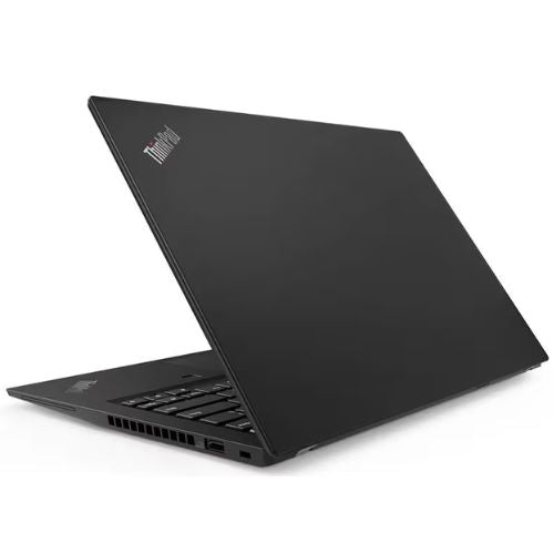 Lenovo ThinkPad T490s displaying a product design website on a white background  