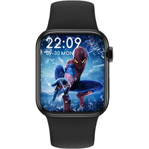 M16 digital smart watch with a black band and a display featuring a animated character.