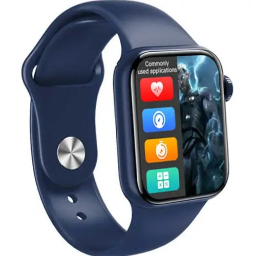 M16 digital smart watch with a blue band and a display featuring a animated character.