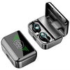 A pair of M31 TWS Wireless Earbuds wireless earbuds in black color, with a charging case displaying a battery icon graphic.