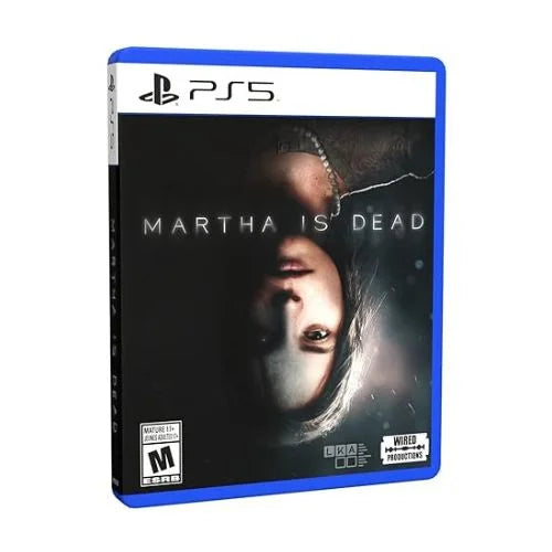 A game 'Martha is Dead – PS5' featuring a dark and moody cover art with a woman's face.