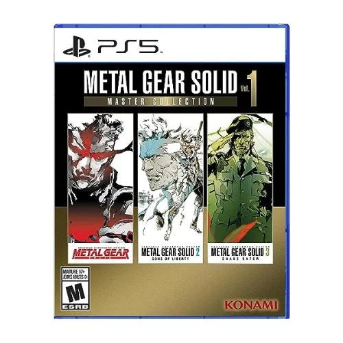 PS5 game case for Metal Gear Solid: Master Collection Vol.1 with artwork for three games on the front.