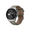 A green Mibro Watch Lite 3 Pro smartwatch with a black case and a brown leather strap.