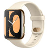 oppo Smartwatch with a beige strap on a white background