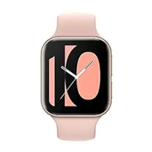 OPPO Watch (41mm) with a pink band on a white background