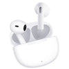 A pair of white QCY T20 AilyPods in a charging case