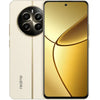 A gold Realme 12 Plus 5G smartphone with a visible camera module on the back.