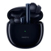 Realme Buds Air 2 earphones in black color, with the charging case open and the earphones partially inserted back into the case.