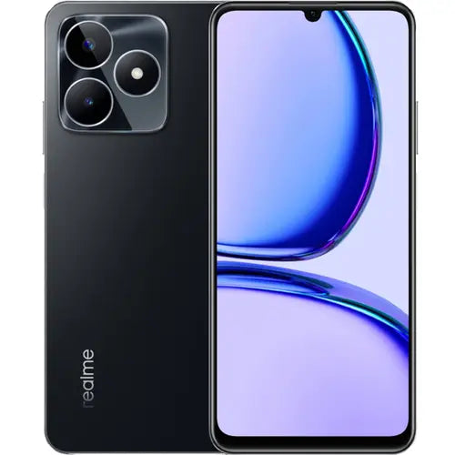 Realme C53 black front and back view