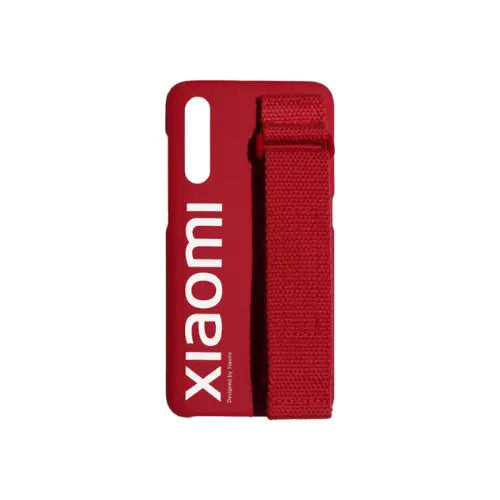Redmi 9 Urban Hand Red phone case with Xiaomi logo and strap on a white background