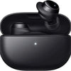 Black wireless earbuds in a charging case on a white background of Redmi True Wireless Earbuds