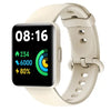 Redmi Watch 2 Lite A beige Redmi Watch 2 Lite with a white band and a digital display showing time, battery percentage, and step count.