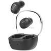 Black wireless earbuds with charging case on a white background Ronin R-390 Wireless Earbuds