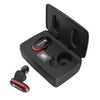 A single black and red Ronin TWS Smart Wireless Earphone (R-960) placed outside its open charging case, which is black with a digital display.