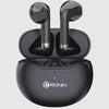 A pair of black Ronin Wireless Earbuds R-475 earbuds in their charging case.