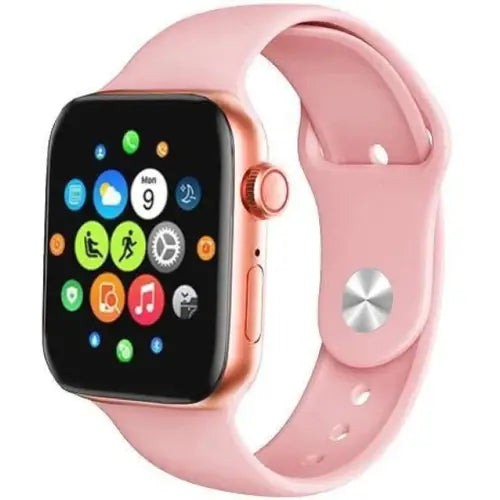 This image features the S8 Pro Max Smart Watch, showcasing its bold and sleek design. with pink color strap.