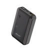 A black SOVO Mountain PD-110 10000 mAh Portable Charger Power Bank with a digital display and USB charging port.