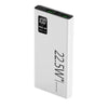 A white SOVO PD 100 10000 mAh portable charger power bank with digital display showing battery percentage.