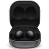 Samsung Galaxy Buds 2 earphones in black color, placed inside their charging case.