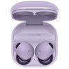 Samsung Galaxy Buds 2 Pro earphones in purple color, with the charging case open.