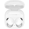 Samsung Galaxy Buds 2 Pro earphones in white color, with the charging case open.