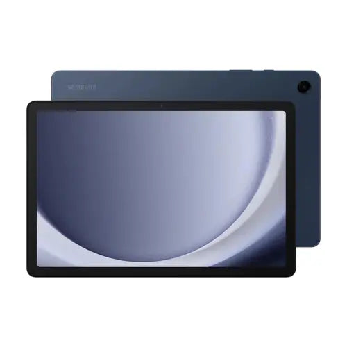 Samsung Galaxy Tab A9 Plus X216 tablet in navy blue color, showing the front screen and back cover.