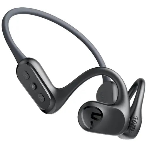 A black Soundpeats RunFree Lite Sport Neckband headphone.