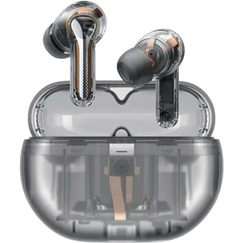 Soundpeats True Capsule 3 Pro Earbuds with transparent case on a white background