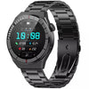 T6 Pro Black smartwatch with digital display and metal band on white background