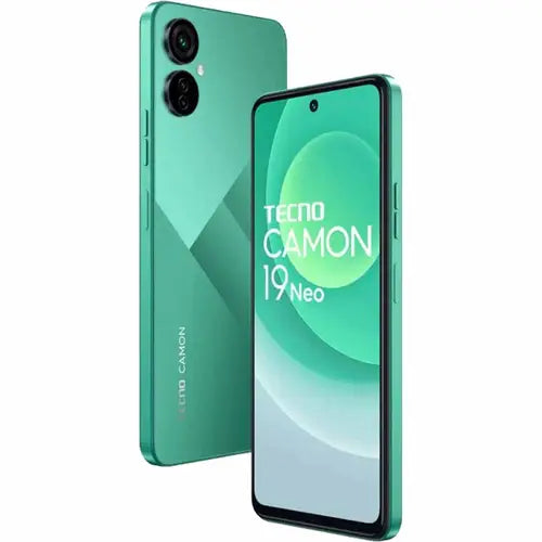 Tecno Camon 19 Neo in Green colour with 'TECNO CAMON' branding on a white background