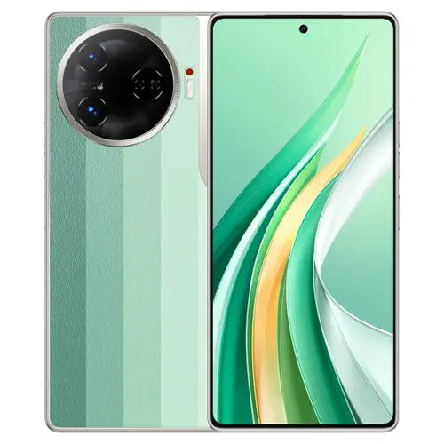 Tecno Camon 30 Pro 5G in Green colour with a curved display and camera module on a white background
