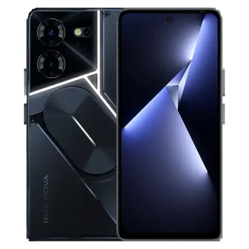 Tecno Pova 5 Pro Smartphone with a unique design on a white background