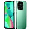 Tecno Spark 10C in green colour with front and back views on a white background