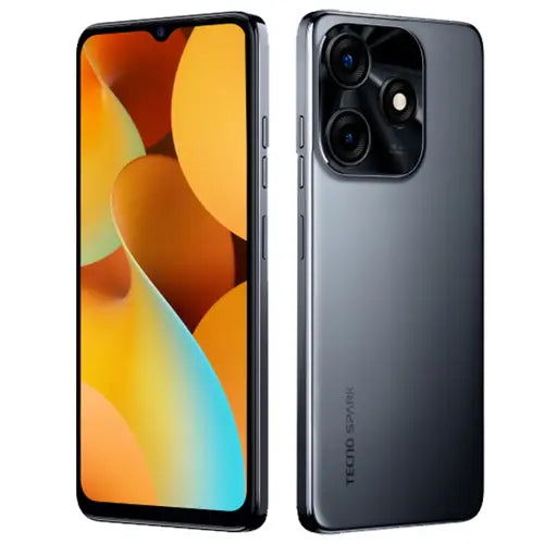 Tecno Spark 10C Smartphone with colorful screen and dark back