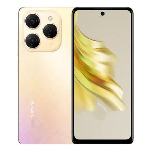 Tecno Spark 20 with gradient design on back and front display