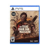 This image features the PlayStation 5 version of the game "The Texas Chainsaw Massacre." The cover art prominently displays a striking illustration of a man wielding a chainsaw, set against a backdrop of a dilapidated wooden structure, enhancing the horror genre of the game.