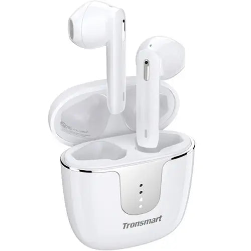 Tronsmart Ace Pro wireless earbuds in white color, with a charging case.
