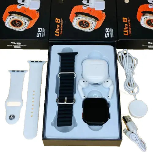 Ultra 8 Smart Watch Series 8 with accessories in a box