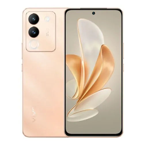 Vivo V29e Smartphone with a floral design on the screen against a white background.