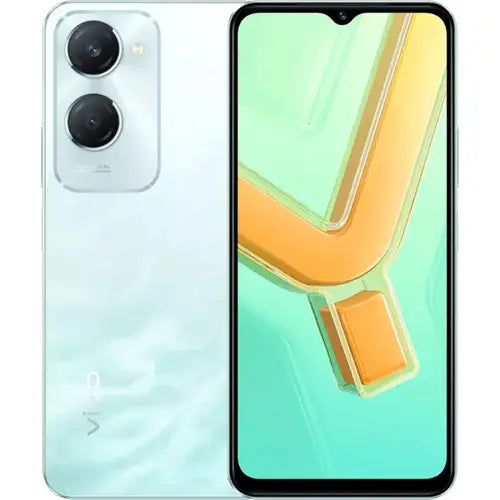 A Wave Aqua color, Vivo Y18 mobile phone with a dual camera on the back and a display screen.