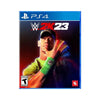 A game case WWE 2K23 PS4 featuring an image of a WWE wrestler in a colorful costume.