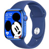 Watch 9 Max blue smartwatch with a silicone band and a display featuring an animated character.