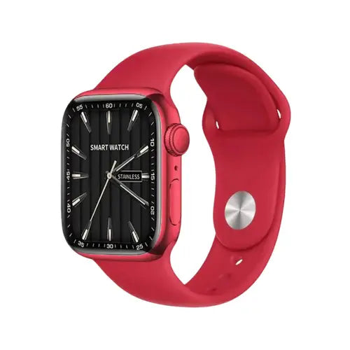 Watch 9 Max white smartwatch with a silicone band and a display featuring an animated character.