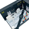 Open box containing electronic accessories including a X6 Pro watch and earbuds.