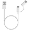White Xiaomi 2-in-1 USB Cable on a white background